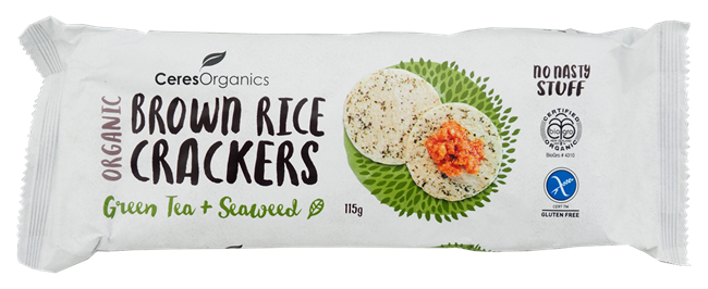 Picture of CERES ORGANIC BROWN RICE CRACKERS SEAWEED 115g, GLUTEN FREE
