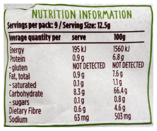 Picture of CERES ORGANIC BROWN RICE CRACKERS SEAWEED 115g, GLUTEN FREE
