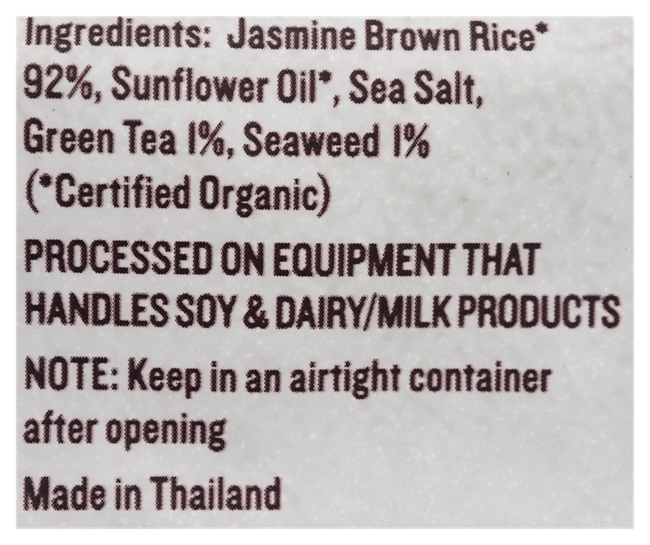 Picture of CERES ORGANIC BROWN RICE CRACKERS SEAWEED 115g, GLUTEN FREE