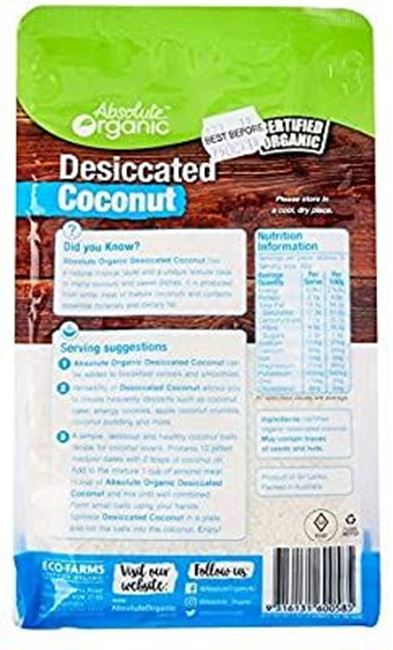 Picture of ABSOLUTE ORGANIC DESICCATED COCONUT 200g, KOSHER