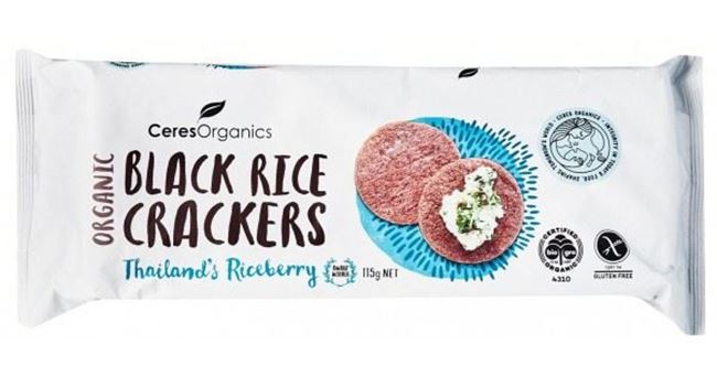 Picture of CERES ORGANIC BLACK RICE CRACKERS 115G GLUTEN FREE