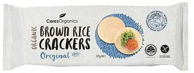 Picture of CERES ORGANIC BROWN RICE CRACKERS ORIGINAL 115G GLUTEN FREE