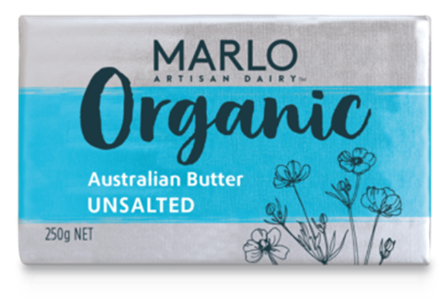 Picture of BUTTER, MARLO ORGANIC UNSALTED BUTTER 250g