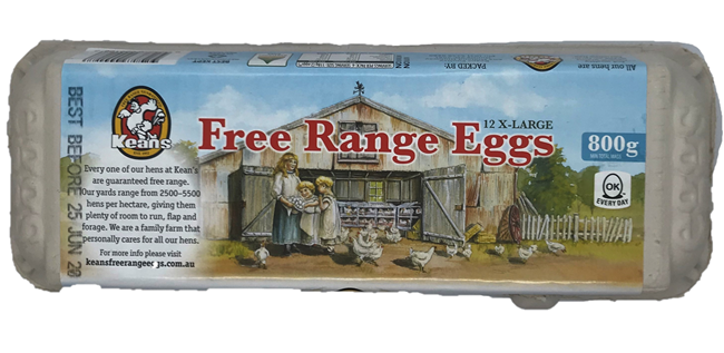 Picture of KEAN'S LARGE FREE RANGE EGGS 800g