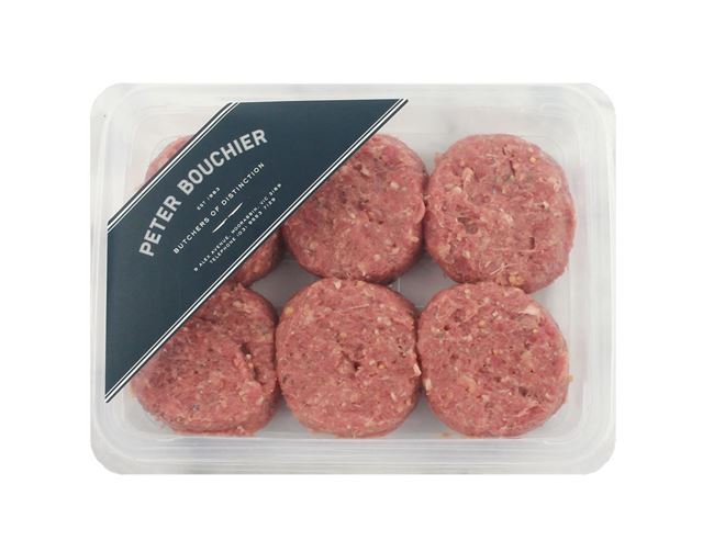 Picture of PETER BOUCHIER GRASS FED BEEF BURGERS 6 PIECE 540g Approx