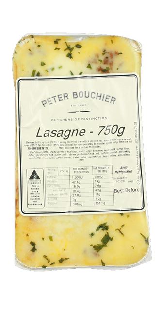 Picture of PETER BOUCHIER LASAGNE 750g