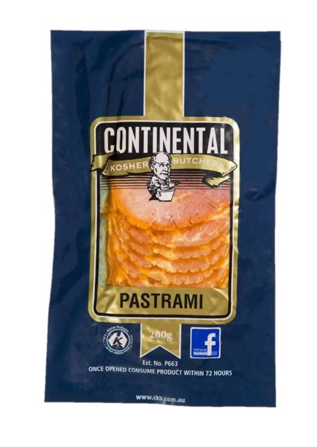 Picture of CONTINENTAL KOSHER BUTCHER PASTRAMI 200g