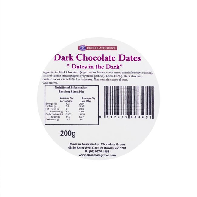 Picture of CHOCOLATE GROVE DATES IN THE DARK CHOCOLATE 200g