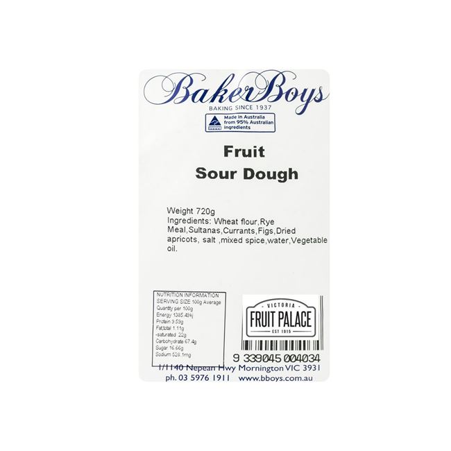 Picture of BREAD, BAKER BOYS FRUIT LOAF (SLICED)