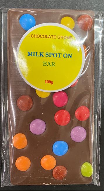 Picture of CHOCOLATE GROVE MILK CHOCOLATE SPOT ON BAR 100g