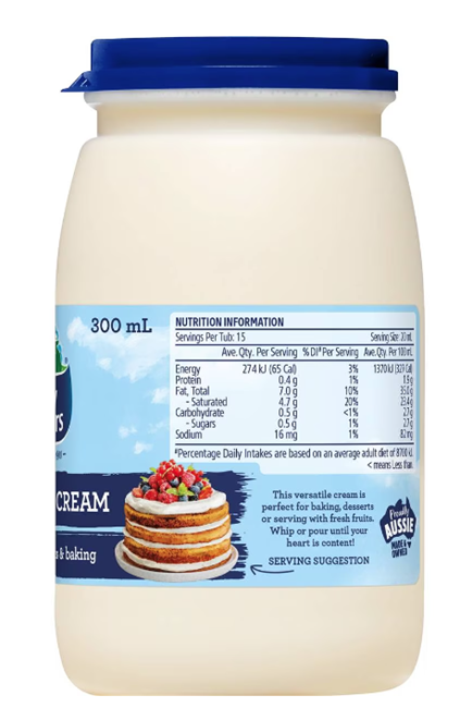 Picture of DAIRY FARMERS THICKENED CREAM 300ML