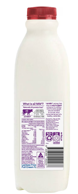 Picture of A2 FULL CREAM LACTOSE FREE 1L