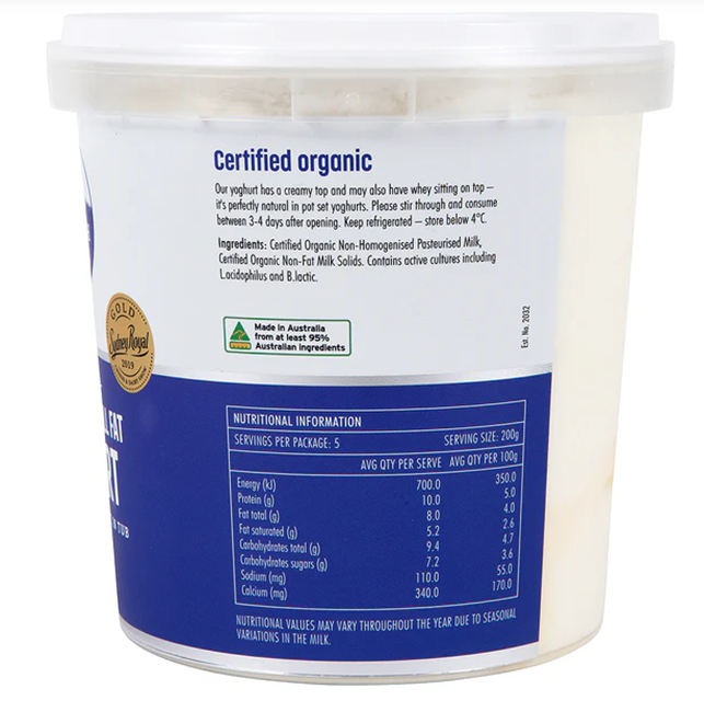 Picture of BARAMBAH ORGANIC NATURAL YOGHURT  1kg