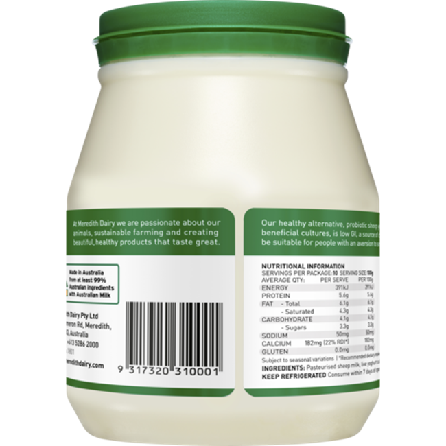 Picture of MEREDITH DAIRY SHEEP YOGHURT PROBIOTIC 500G