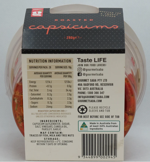 Picture of GENOBILE ROASTED CAPSICUM  280g