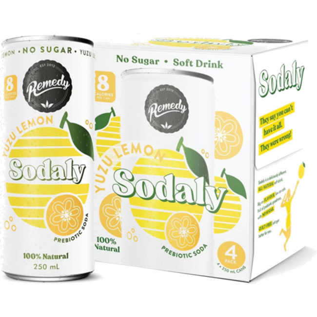 Picture of SODALY YUZU LEMON PREBIOTIC SODA 4-PACK