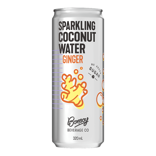 Picture of BONSOY SPARKLING COCONUT WATER GINGER 320ML